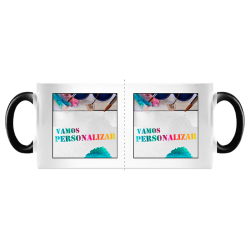 Caneca em Cerâmica com Asa Preta Personalizada