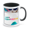 Caneca em Cerâmica com Asa Preta Personalizada