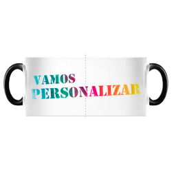 Caneca em Cerâmica com Asa Preta Personalizada