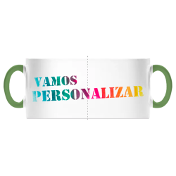 Caneca em Cerâmica com Asa Verde Personalizada