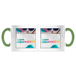 Caneca em Cerâmica com Asa Verde Personalizada