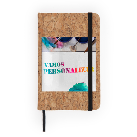 Personalized A6 notebook with cork cover
