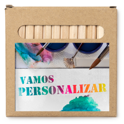 12 Lápis de cor em Caixa de Cartão Personalizada – A Lembrança Ideal para Crianças