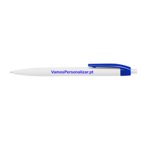 Personalized White ABS Pen with Blue Clip – The Ultimate Promotional Giveaway