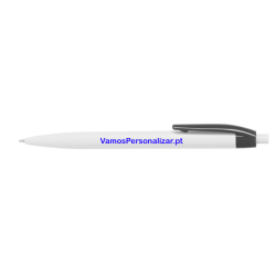 Caneta ABS Branca com Clip Preto Personalizada – O Brinde Promocional Perfeito